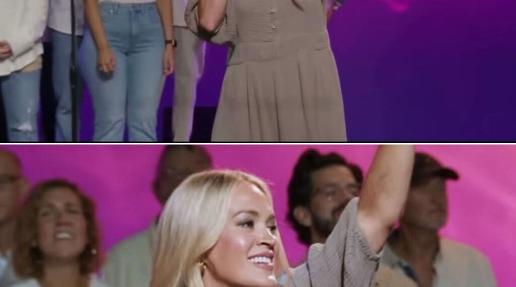 Carrie Underwood She Inhaled Deeply, Closed Her Eyes, and Then Gave a Heartfelt Recitation of God’s Goodness. She Filled the Venue With Her Powerful, Emotionally Charged Voice, and Every Note Was a Testament to Faith, Hope, and Gratitude. She Sang the Melody With Such Unadulterated Passion That the Audience’s Hands Were Raised, Their Hearts Were Lifted, and They Were Swept Away. A Wave of Respect and Applause Filled the Air by the Final Note. In Addition to Singing the Song, Carrie Had Provided a Moment of Unadulterated Spiritual Transcendence.