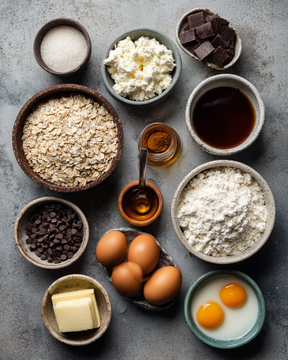 High-Protein Chocolate Chip Cottage Cheese Pancakes ingredients