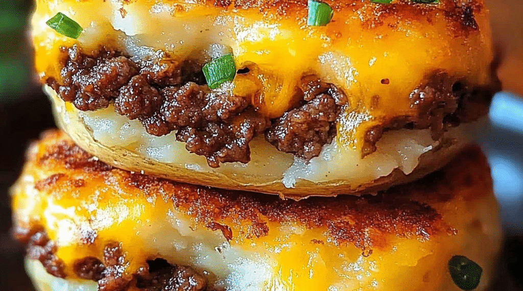 Crispy Mashed Potatoes Stuffed with Cheese & Beef: Irresistible!