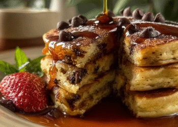 The Best High-Protein Chocolate Chip Cottage Cheese Pancakes (Easy Dessert)