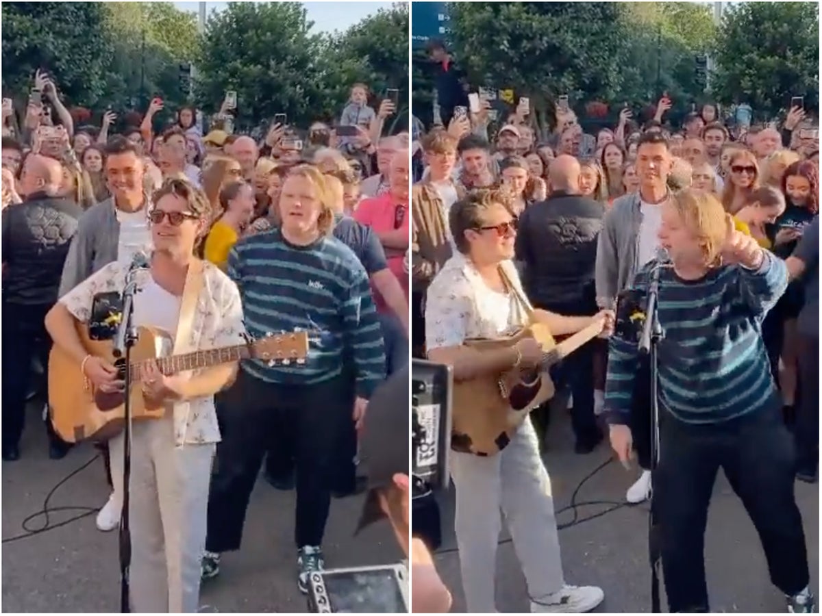 Lewis Capaldi and Niall Horan delight fans with impromptu busking session in Dublin city centre | The Independent