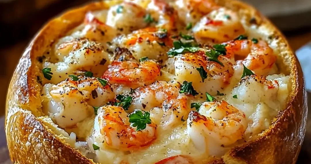 Stuffed Seafood Bread Bowl