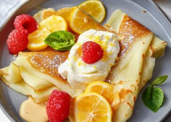 Lemon Mascarpone Stuffed Crepes