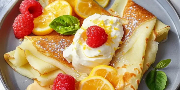 Lemon Mascarpone Stuffed Crepes