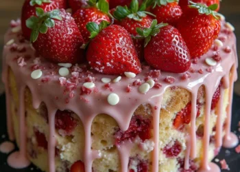 Strawberry Seismic Cake