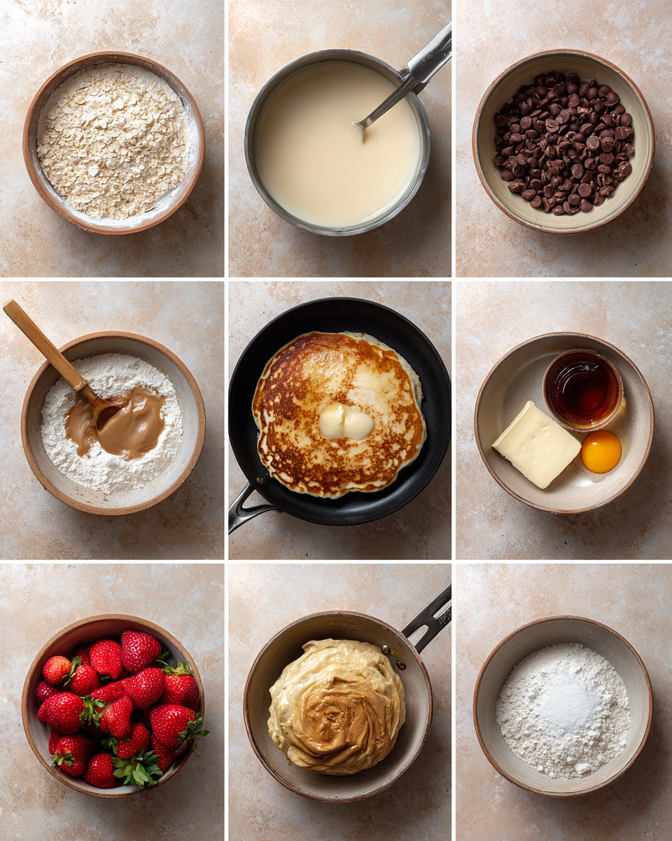 Blender mixing pancake batter ingredients