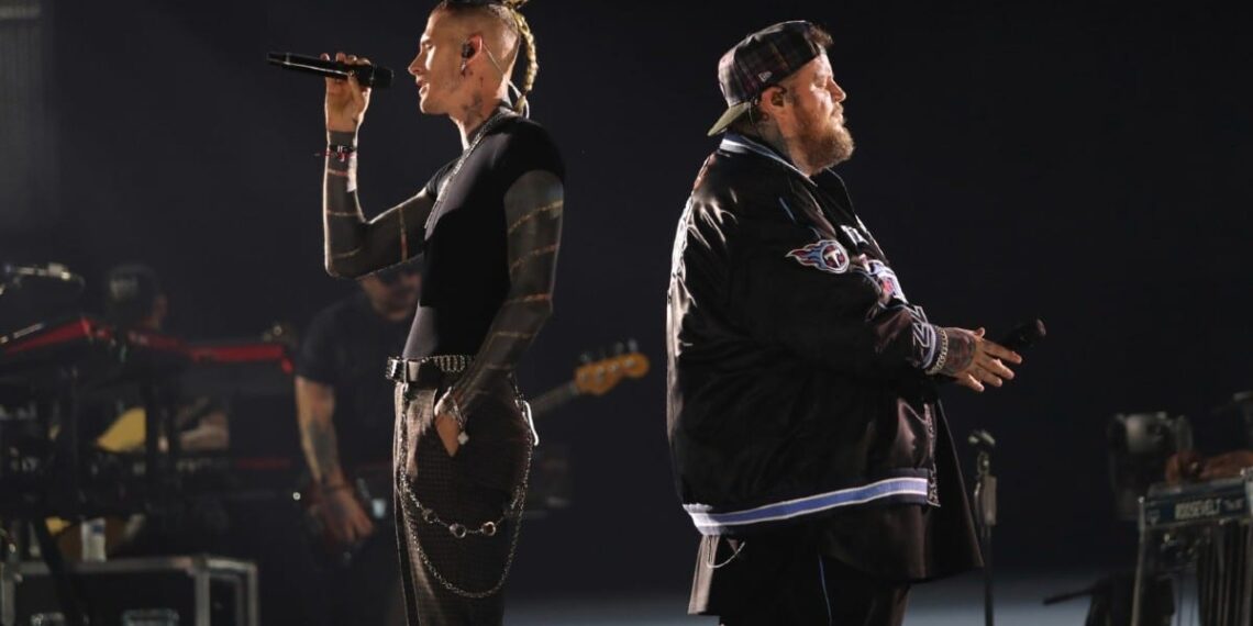 MGK & Jelly Roll Burn Down the Stage with “Lonely Road” on Amazon Music Live – A Gritty, Soul-Baring Anthem You Won’t Forget!