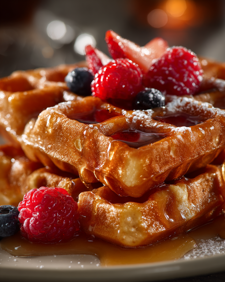 Old-Fashioned Pound Cake Waffles as a brunch centerpiece