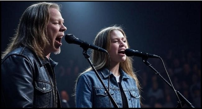 Metallica’s James Hetfield traded his thunderous roar for a tender whisper, joining his daughter Cali for a breathtaking acoustic rendition of Adele’s “Crazy For You.” As Cali’s angelic voice soared, James’ soft harmonies wrapped around her like a warm embrace. In the audience, Adele herself stood and shouted, “THIS IS BLOODY BEAUTIFUL!” It wasn’t just music — it was a father’s love, laid bare for the world to see.